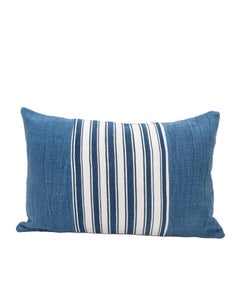 Pillowcase Made from Antique Kilim Fragment and Contemporary Hemp Fabric