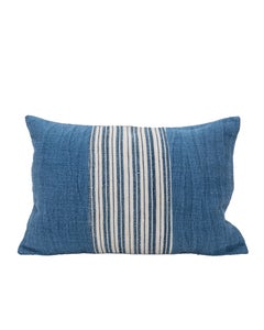 Pillowcase Made from Antique Kilim Fragment and Contemporary Hemp Fabric