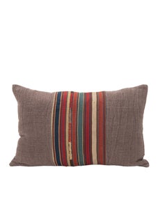 Pillowcase Made from Antique Kilim Fragment and Contemporary Hemp Fabric
