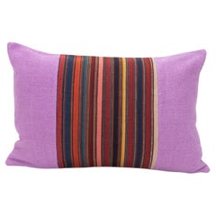 Pillowcase Made from Antique Kilim Fragment and Contemporary Hemp Fabric