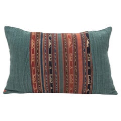 Pillowcase Made from Antique Kilim Fragment and Contemporary Hemp Fabric
