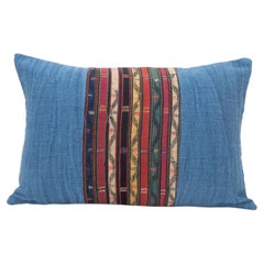 Pillowcase Made from Antique Kilim Fragment and Contemporary Hemp Fabric