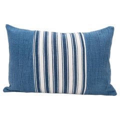 Pillowcase Made from Antique Kilim Fragment and Contemporary Hemp Fabric