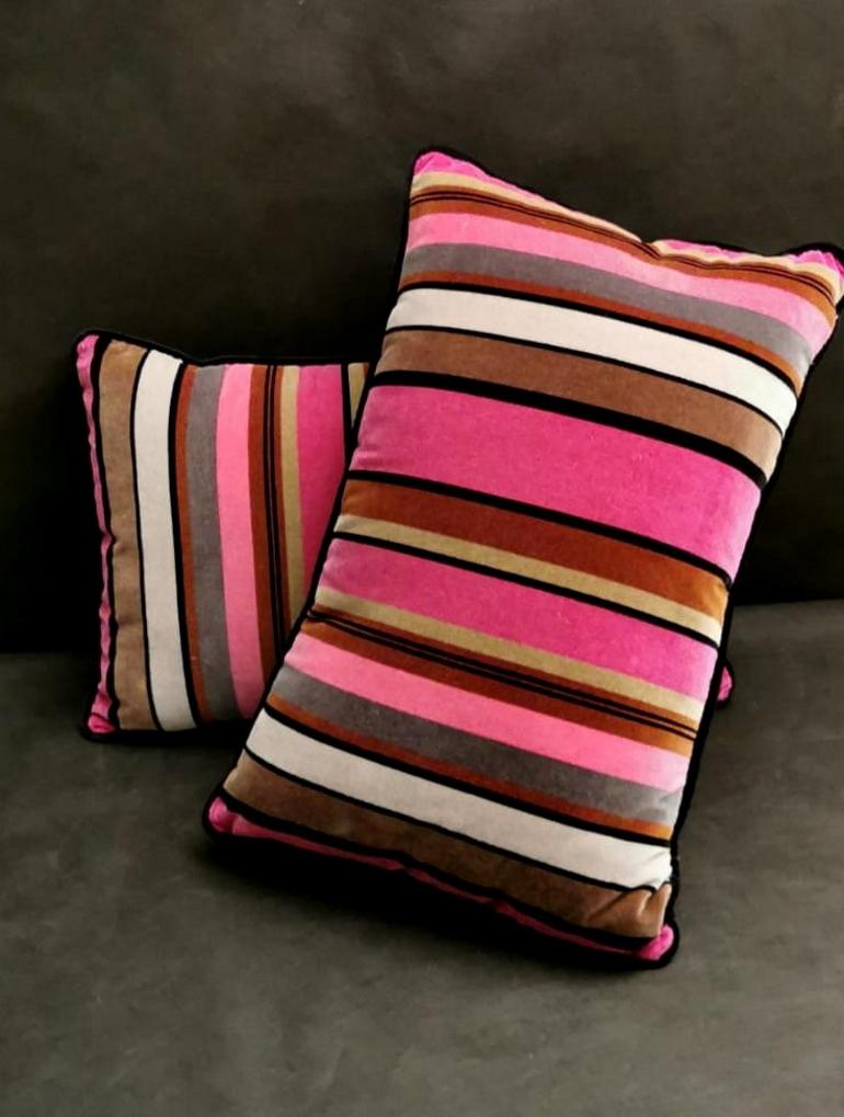 Italian Pillows '2 Pieces' Handmade Velvet Designer Guild, Italy, 2010