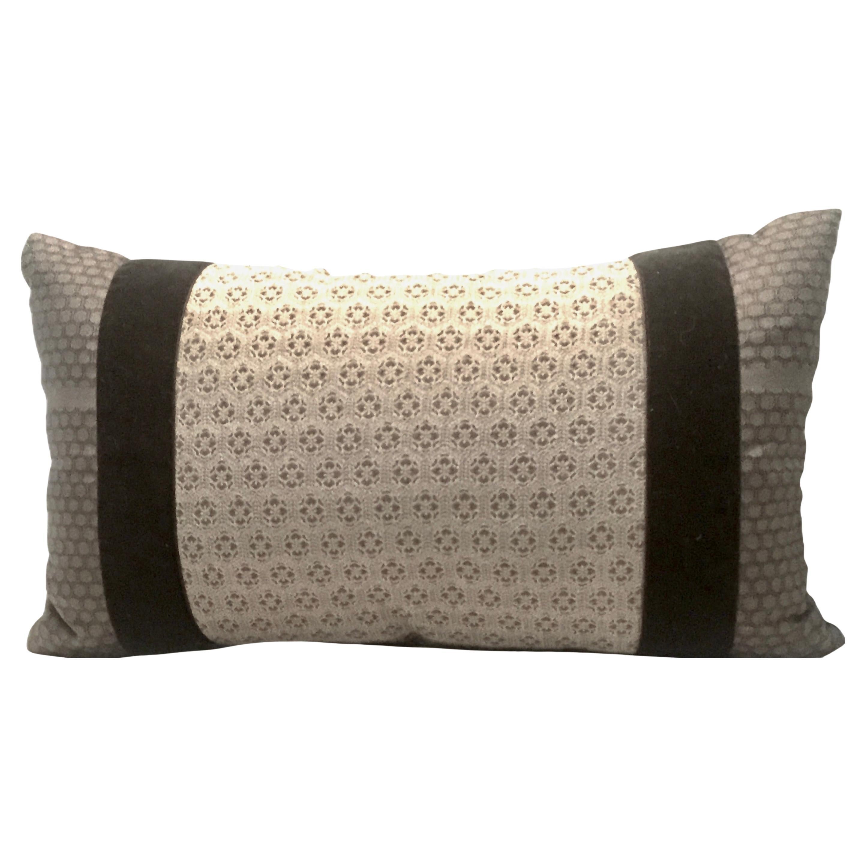 Pillows Fabricated From Antique Japanese Obis in Shades of Grey