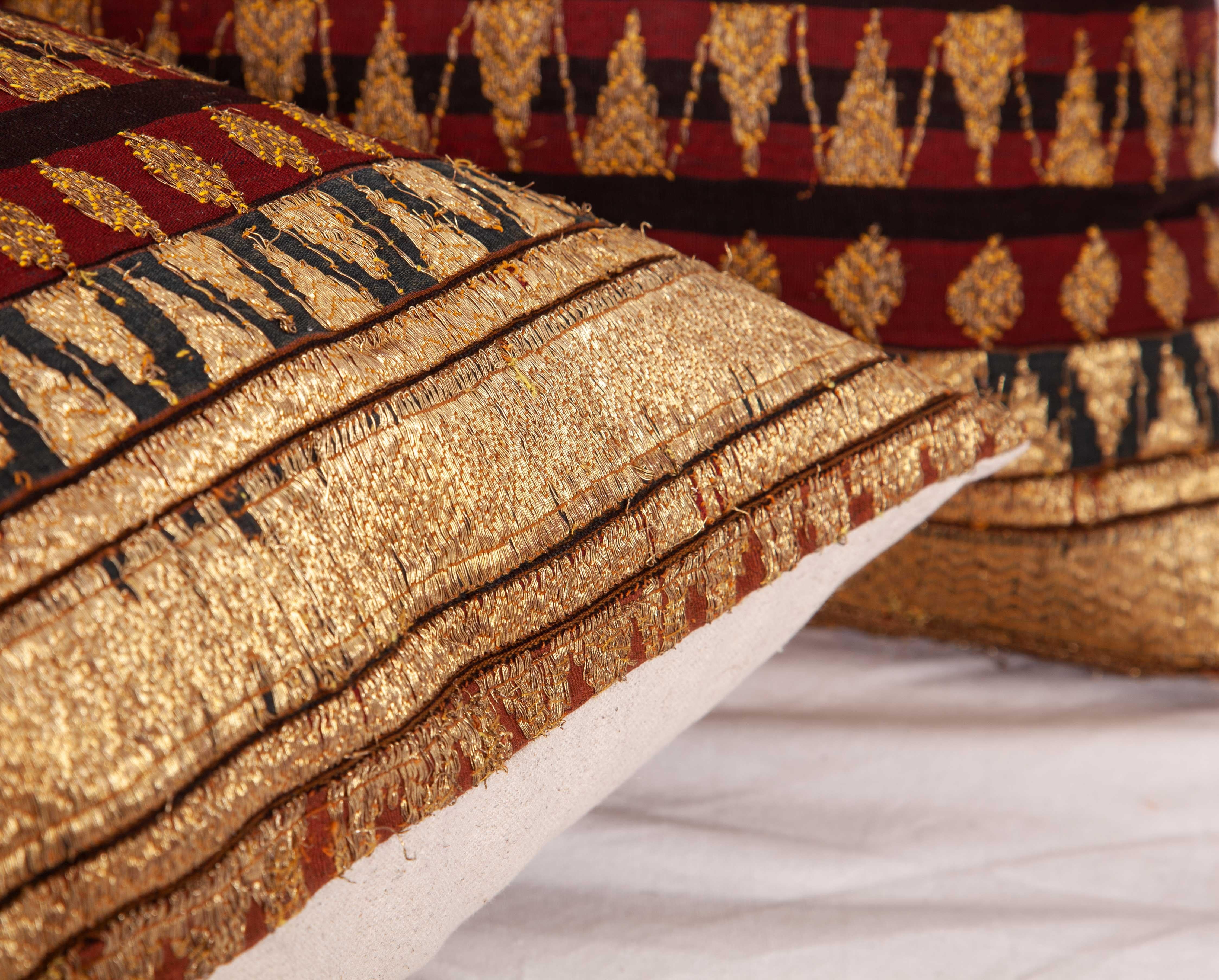 Embroidered Pillows Fashioned from an Early 20th Century Indoesian Tapis For Sale