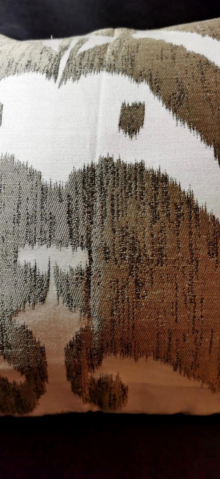 Contemporary Italian Handmade Pillows in Dedar Satin Fabric and Velvet on the Back 2010