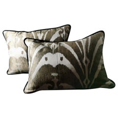 Italian Handmade Pillows in Dedar Satin Fabric and Velvet on the Back 2010