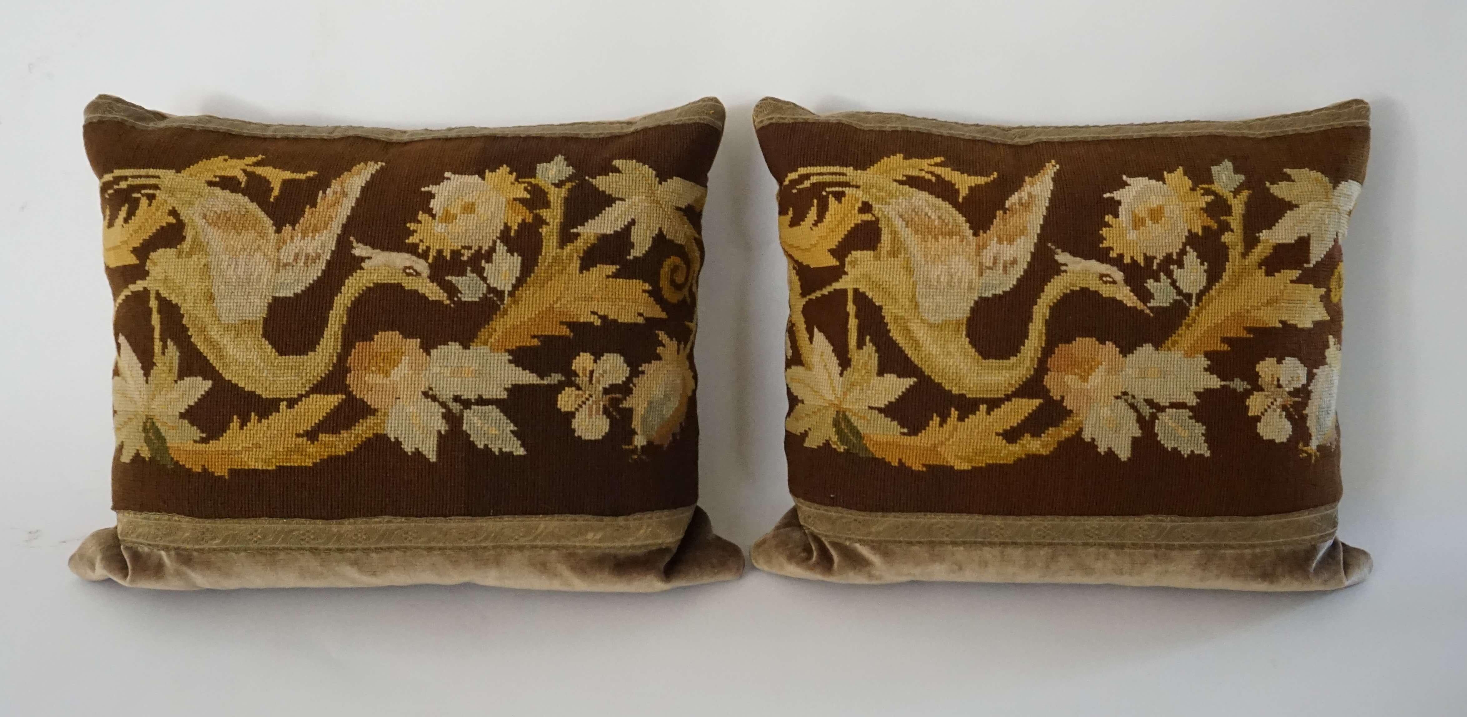 Antique English Needlepoint Pillows 4