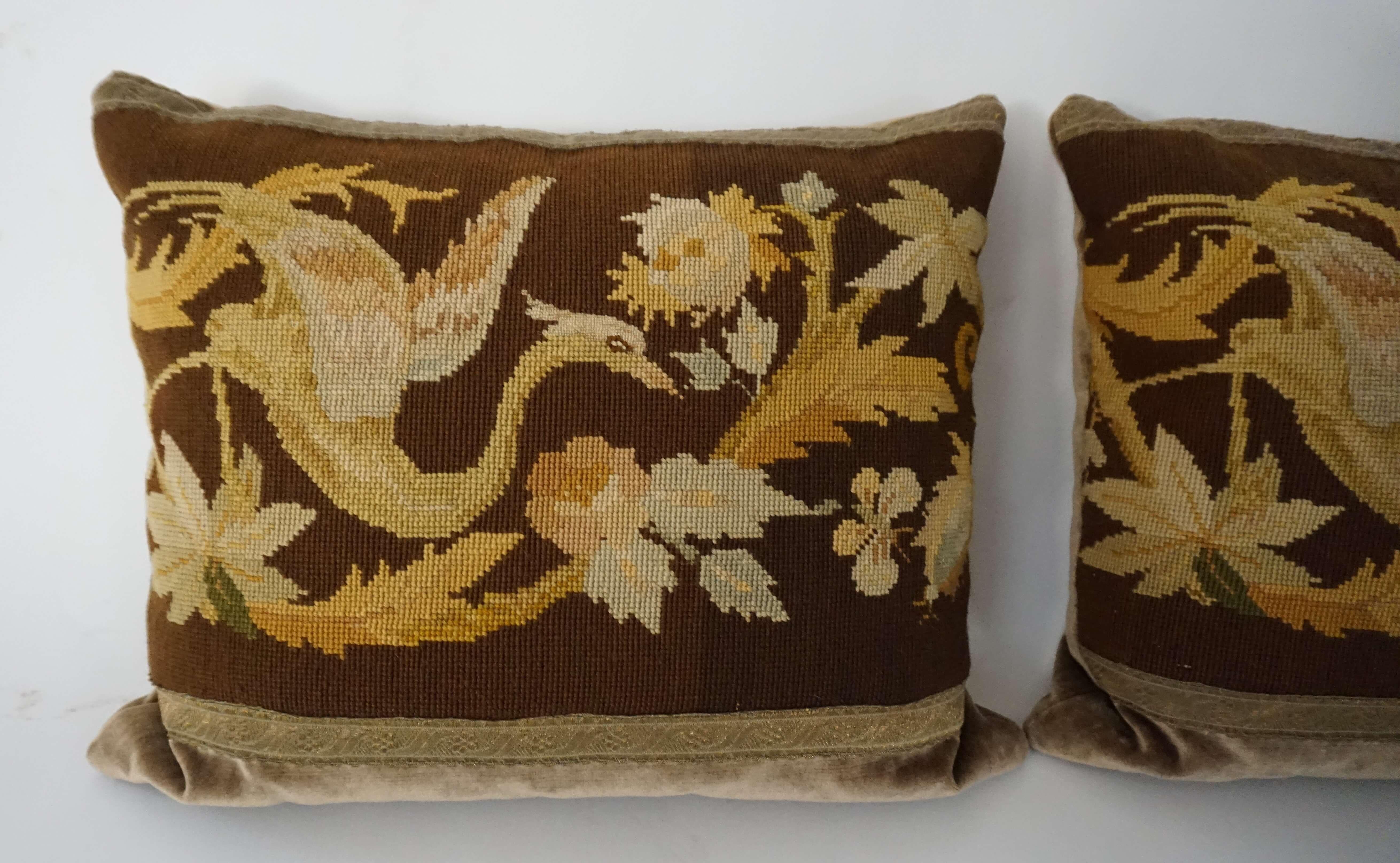 antique needlepoint pillows