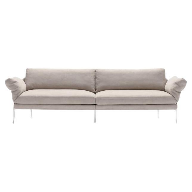 Pillowy Incline Sofa with Full-Grain & Vegan Leather Options For Sale