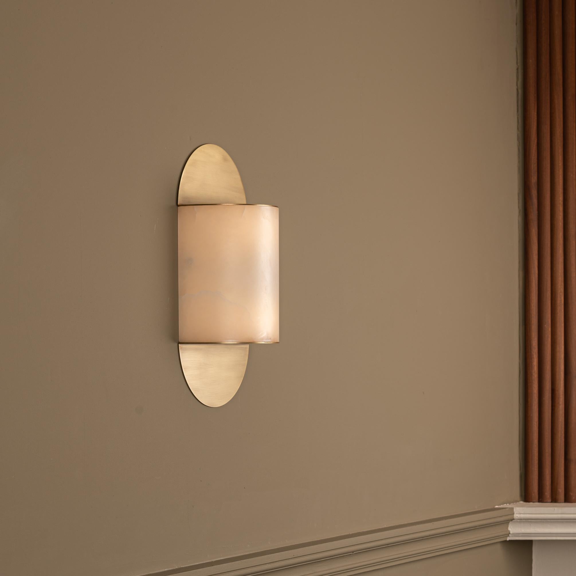 Post-Modern Pilolo Brass Wall Sconce by Simone & Marcel For Sale