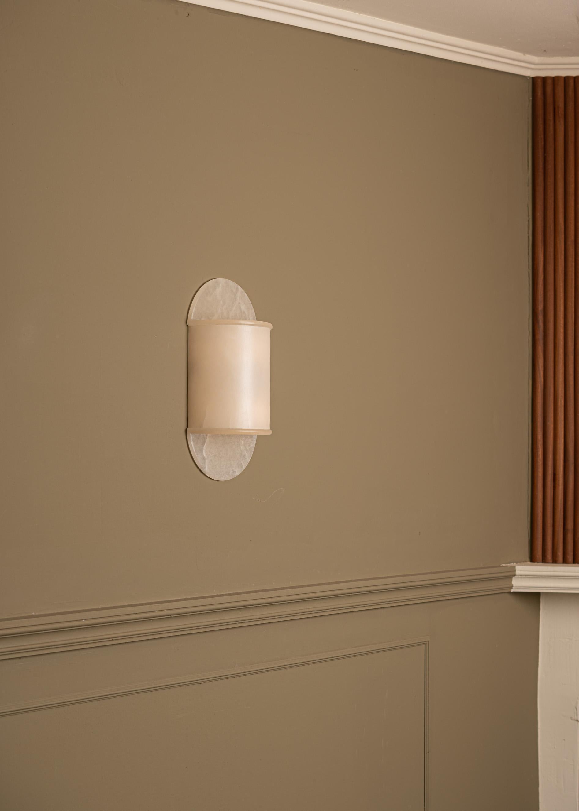Other Pilolo White Alabaster Wall Sconce by Simone & Marcel For Sale