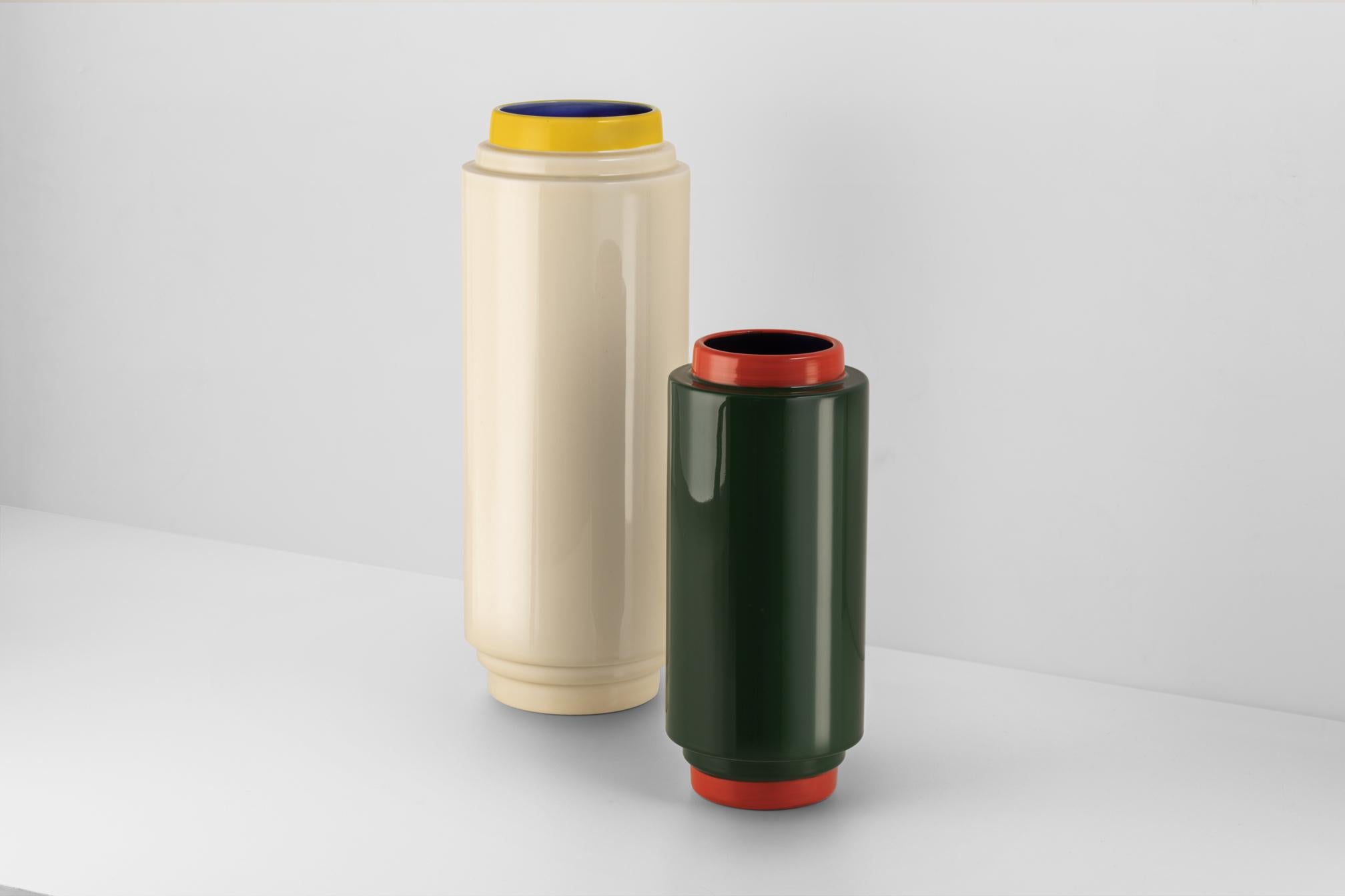 Smaltato Piloni - vaso - smalto su ceramica in vendita