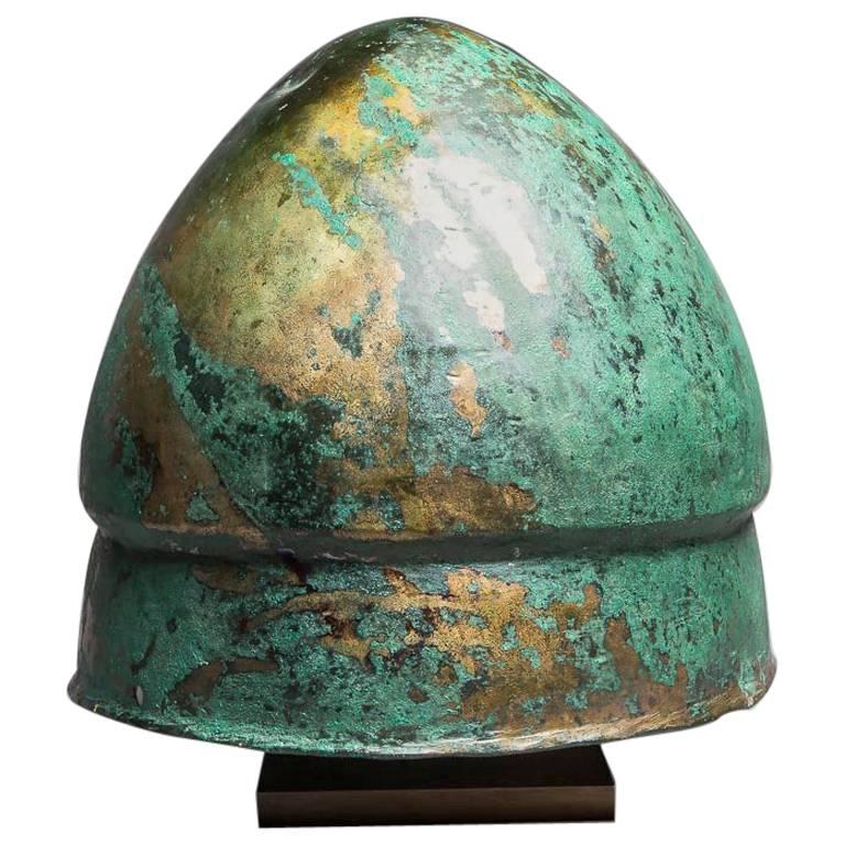 Pilos Bronze Helmet, Greek Art, 6th Century BC For Sale