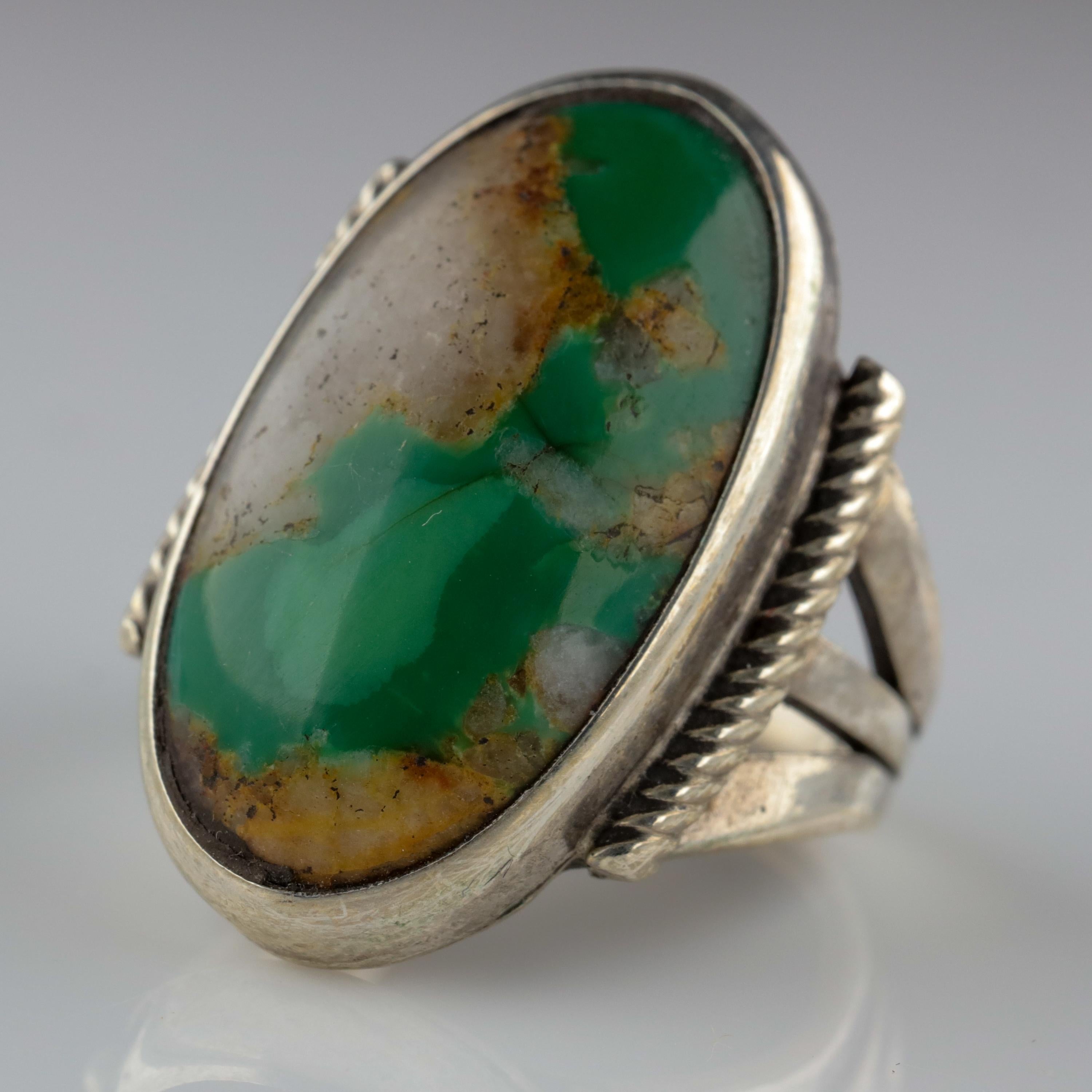 Pilot Mountain Turquoise Ring, circa 1940 In Excellent Condition In Southbury, CT