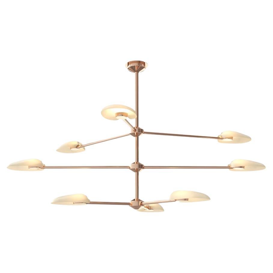 Pilot Three Tiers Chandelier by RBW with 8 Pendants and Plated Frame