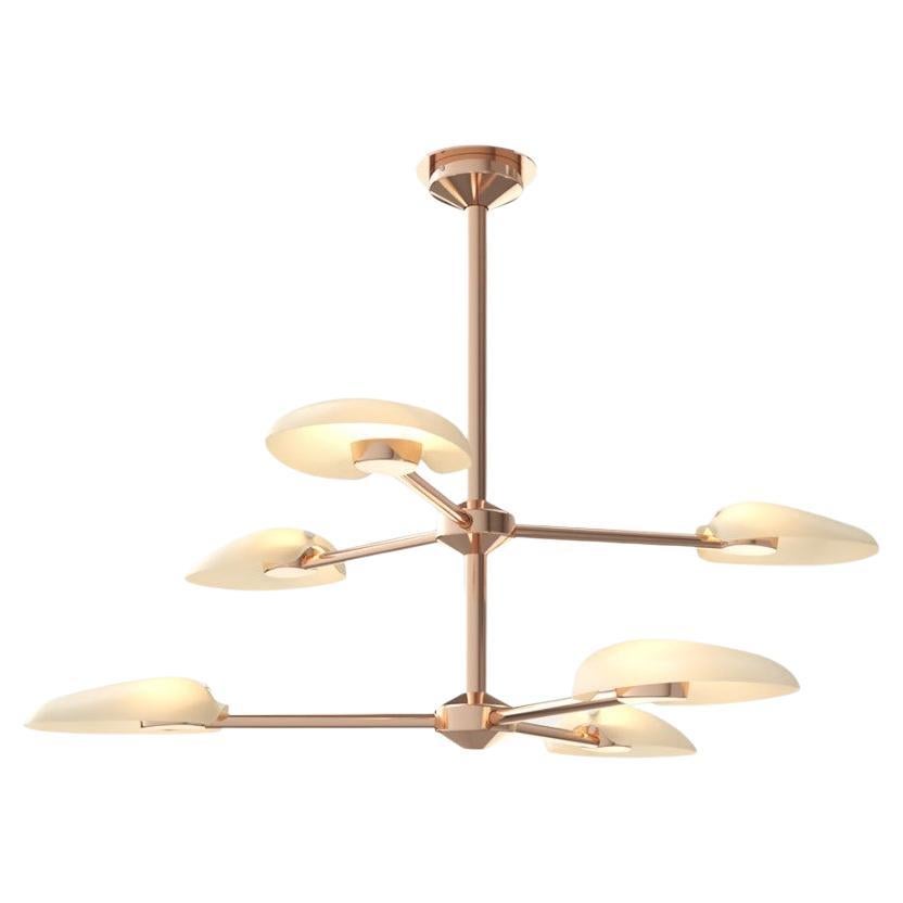 Pilot Two Tiers Chandelier by RBW with 6 Pendants and Plated Frame