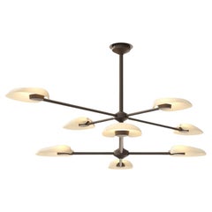 Pilot Two Tiers Chandelier by RBW with 8 Pendants and Plated Frame
