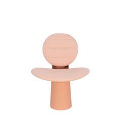 Pilota Rose Wool Beige Red Lounge Chair by Pulpo