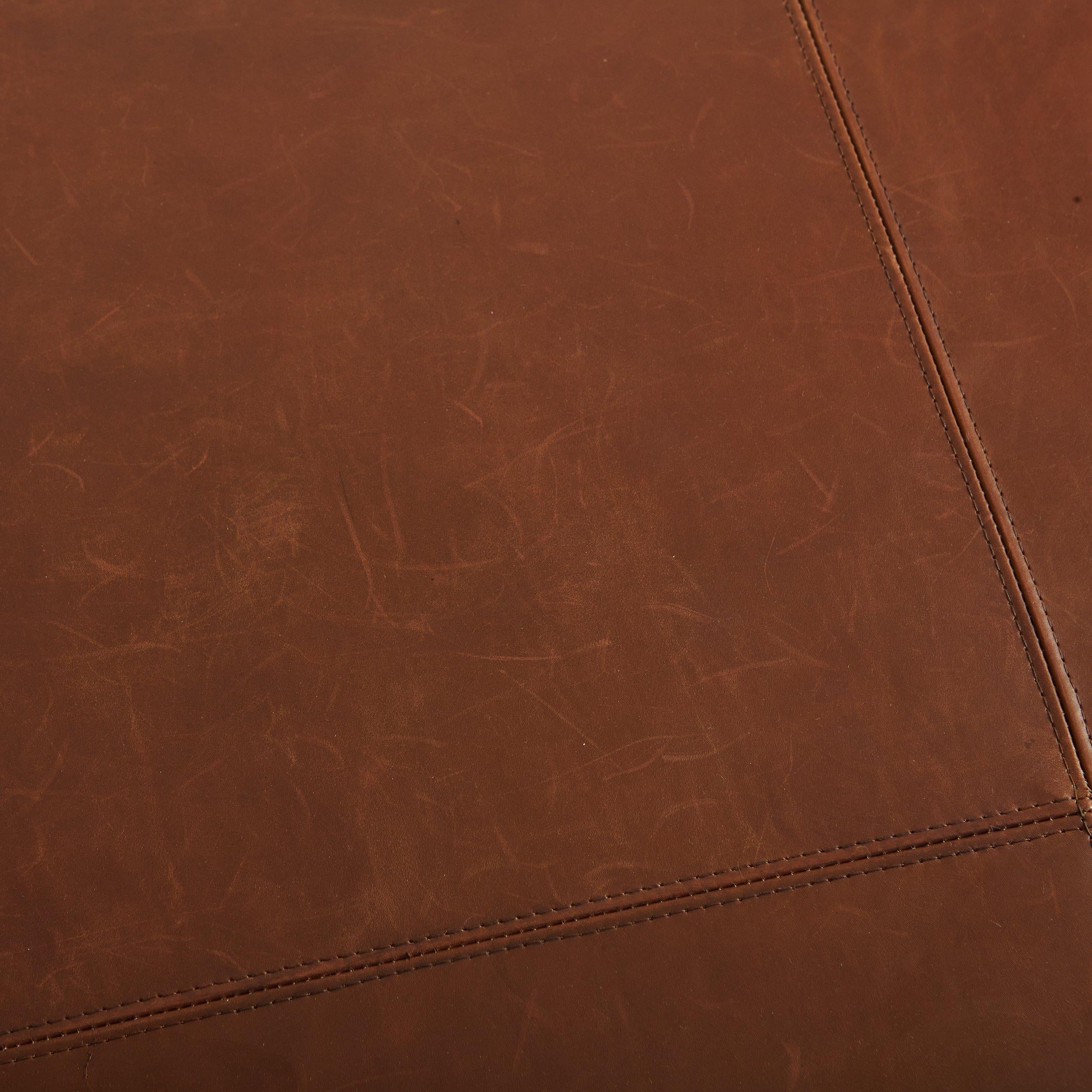 Late 20th Century ‘Pilotis’ Ottoman in Cognac Edelman Leather by Christian Liaigre for Holly Hunt