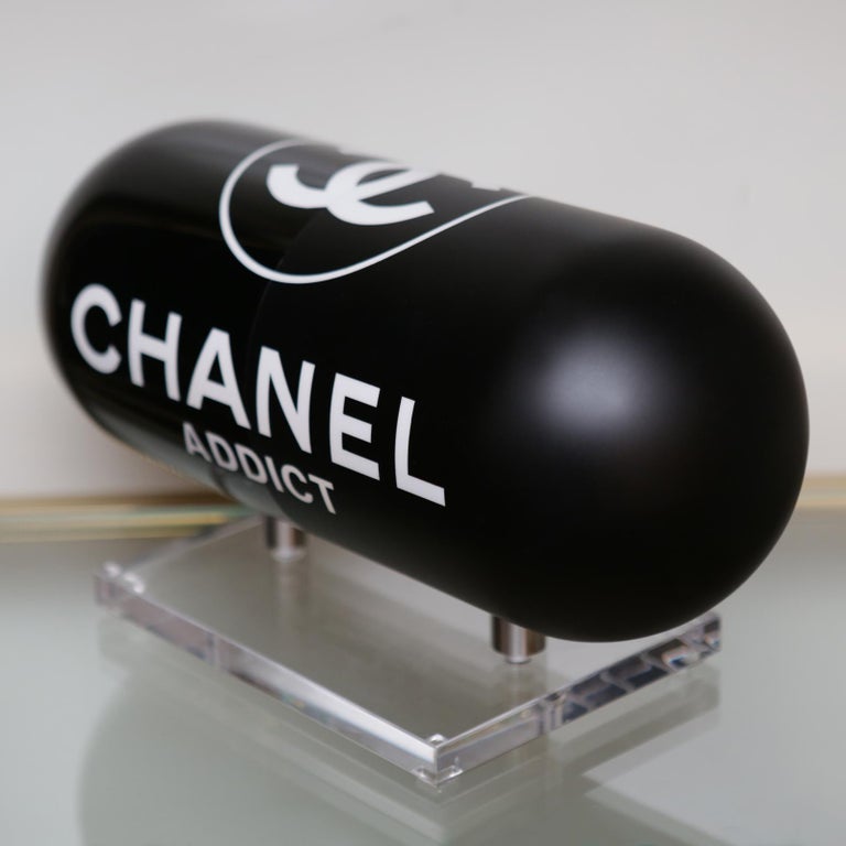 Pill Chanel Addict Black Sculpture at 1stDibs