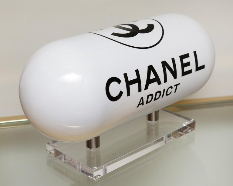 Pill Chanel Addict White Sculpture at 1stDibs  chanel addict pill, chanel  pills, chanel sculpture