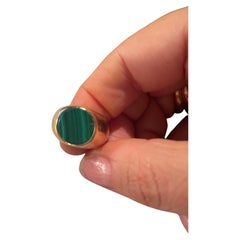 pimkie ring 18ct gold malachite flat stone