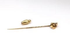 Egyptian Revival Pharaoh Pin Brooch Old Mine Diamond, 1920