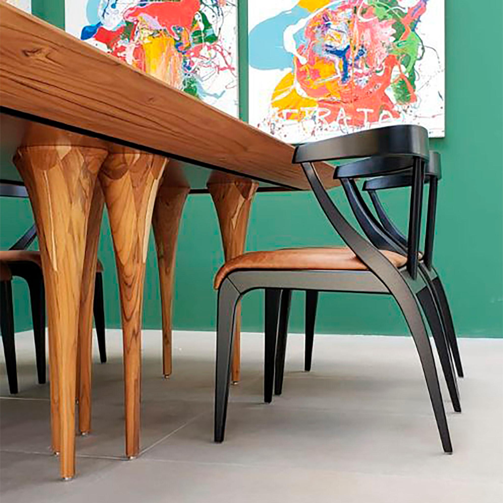 Gothic-Inspired Teak Dining Table with 118-Inch Top and 16-Leg Design, Pin Style For Sale 2
