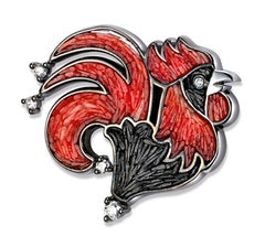 Pin Jacket Silver White Diamonds Hand Decorated with Micro Mosaic