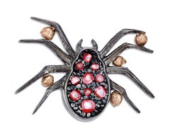 Pin Jacket Silver Yellow Gold Hand Decorated with Micromosaic