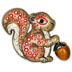 Pin Jacket Siver Black Diamonds Tiger Eye Hand Decorated with Micromosaic