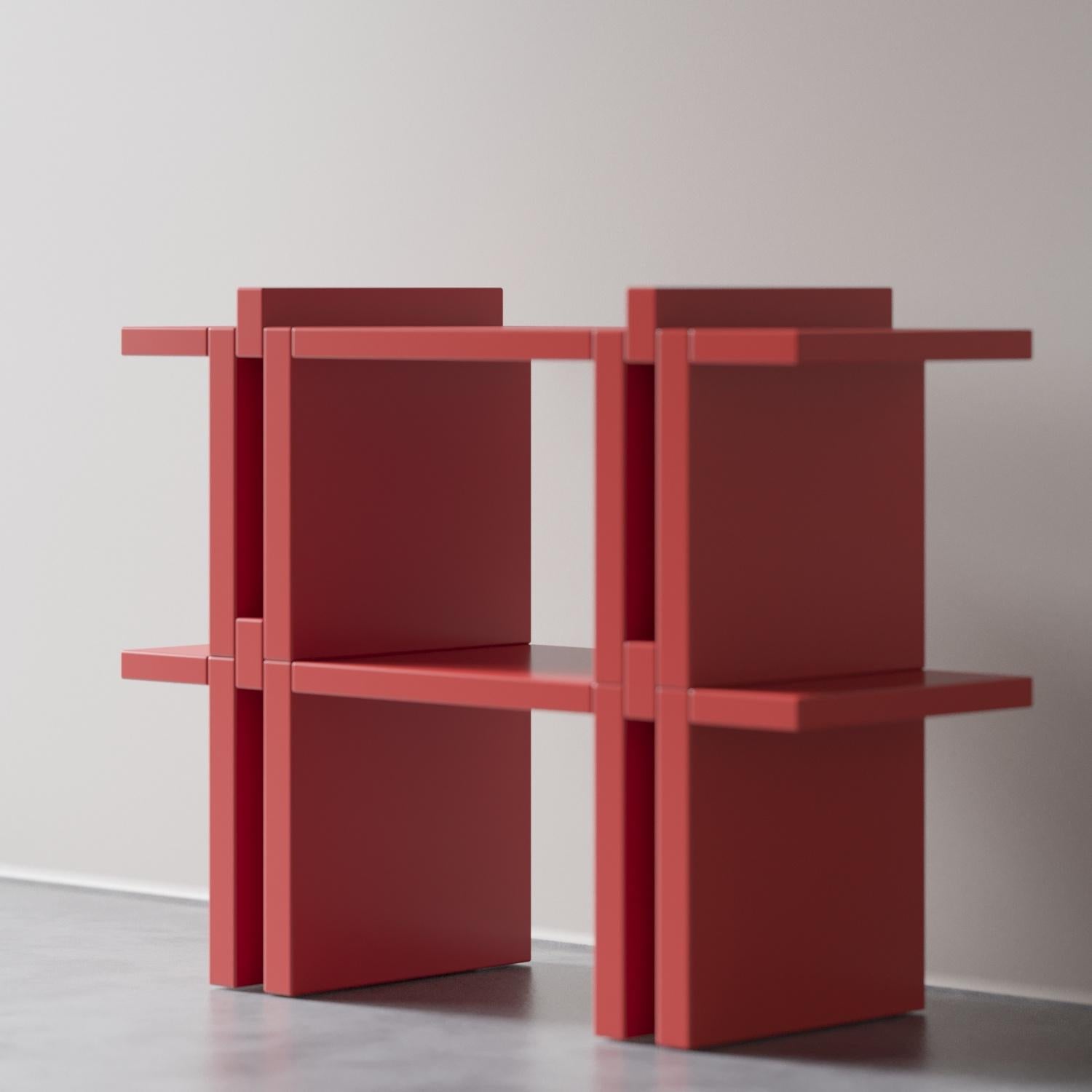 Turkish Pin Modular Shelf System Red 90 cm by Hermhaus For Sale