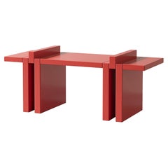 Système d'étagères modulaires rouges 90 cm par Hermhaus