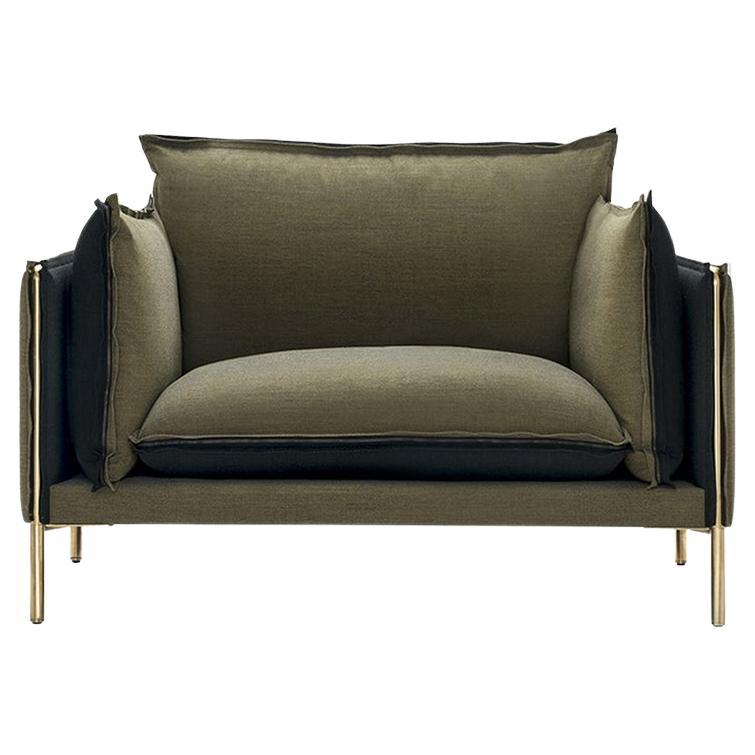 Pin Reversible Two-Toned Wool Armchair For Sale