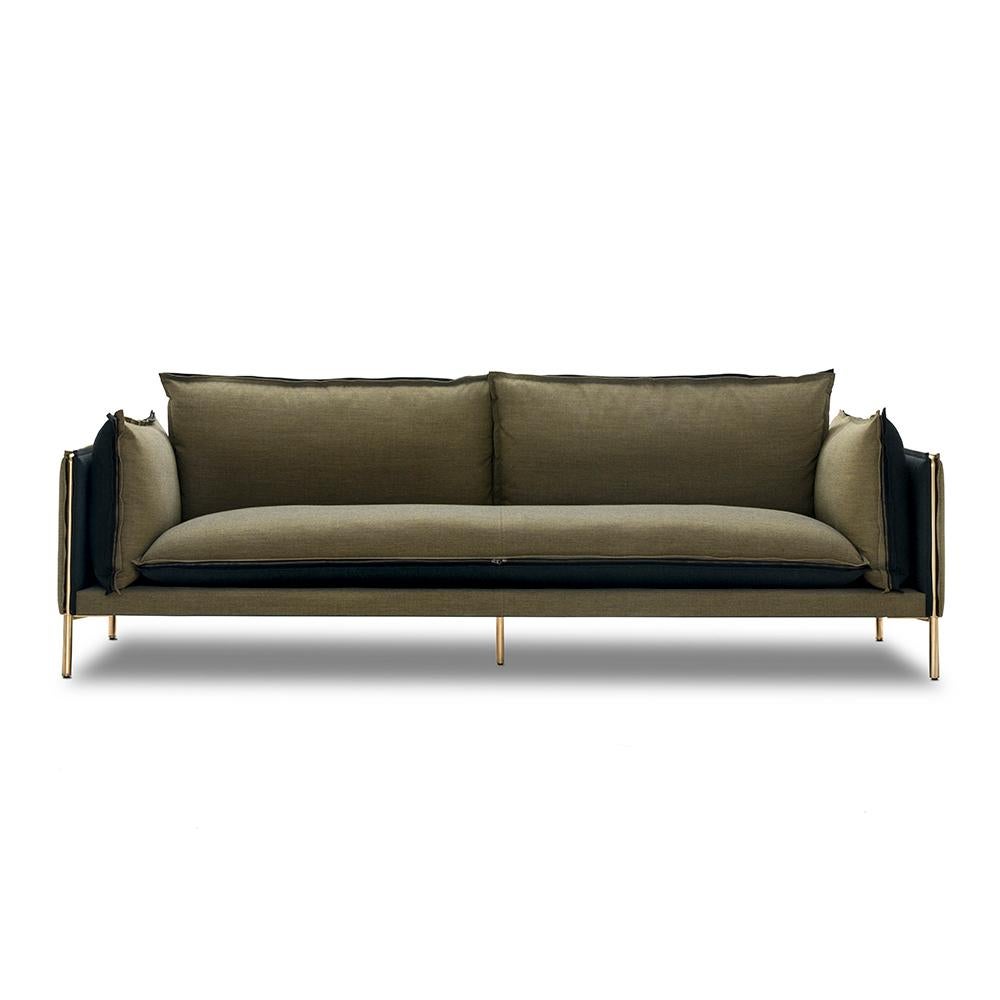 Pin Reversible Two-Toned Wool Sofa For Sale 1