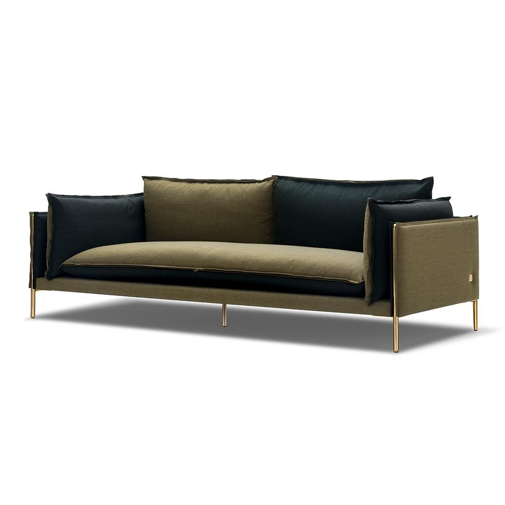 Pin Reversible Two-Toned Wool Sofa For Sale 2