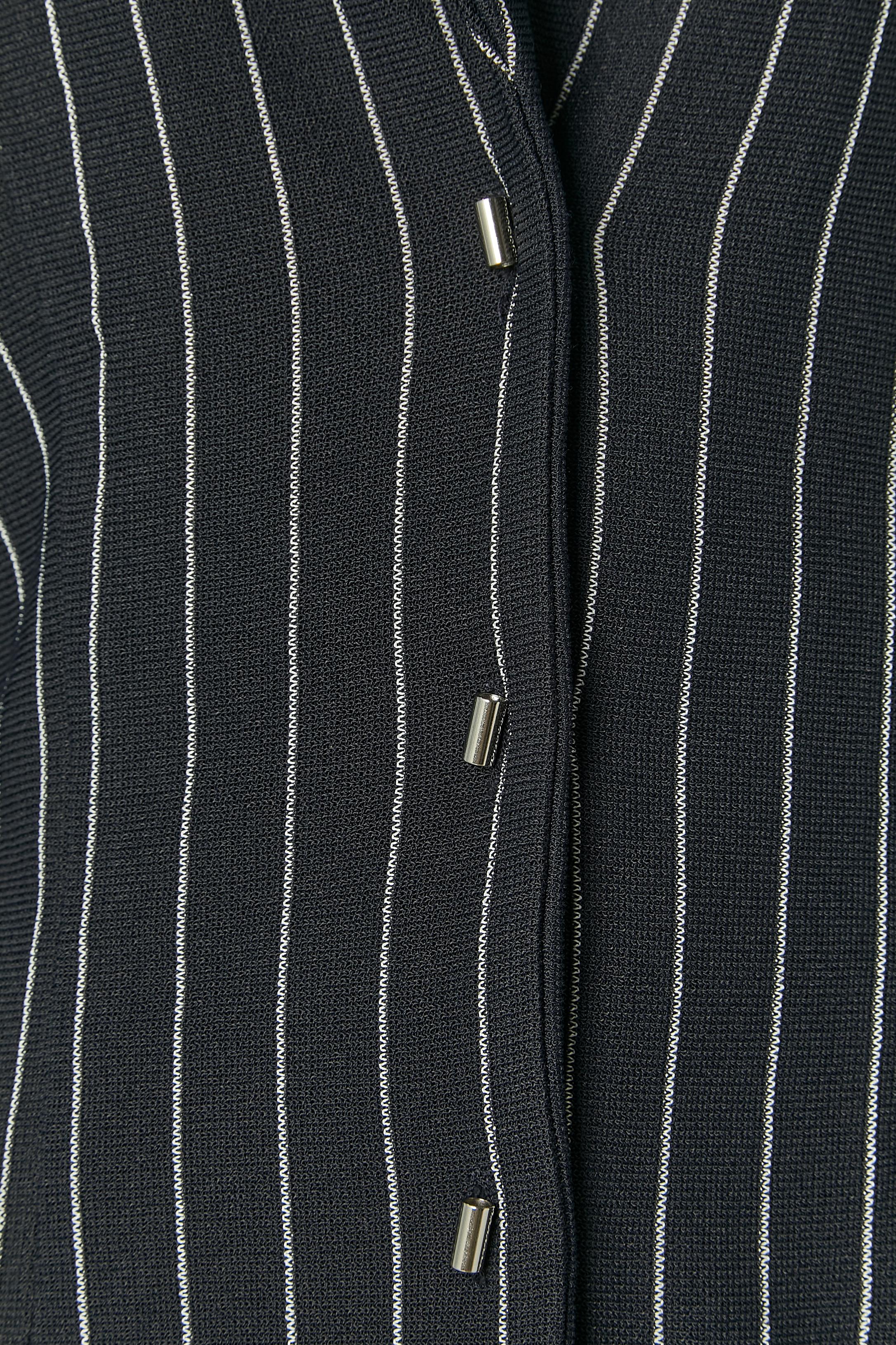 Nero Giacca monopetto a righe gessate con ricami in lurex Roberto Cavalli CLASSE in vendita