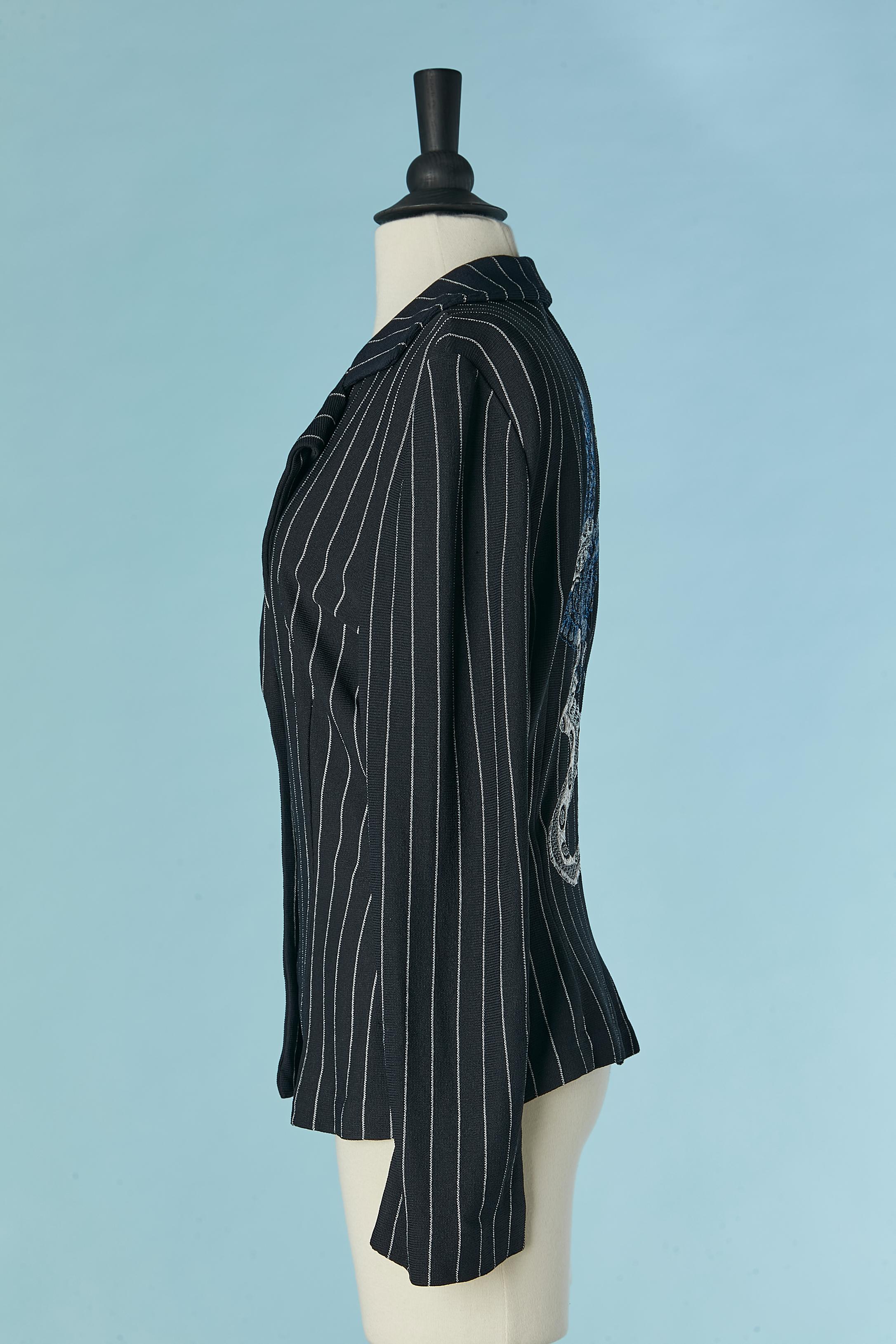 Giacca monopetto a righe gessate con ricami in lurex Roberto Cavalli CLASSE In condizioni ottime in vendita a Saint-Ouen-Sur-Seine, FR