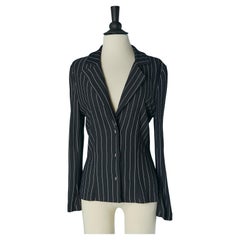 Pin-striped single breasted jacket with lurex embroideries Roberto Cavalli CLASS
