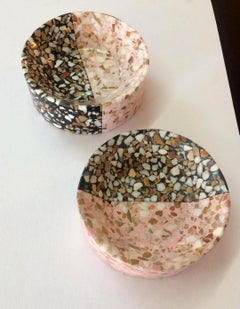 Pink mini plate, ashtray Terrazzo Stone Contemporary Style