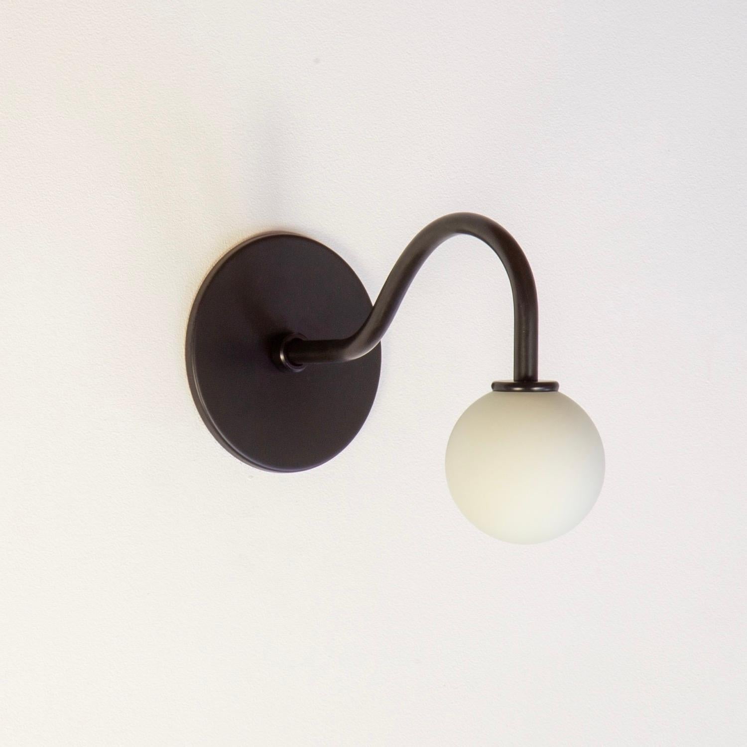 American Pin Up Wall Sconce by Research.Lighting, Black, 3in Glass, In Stock For Sale