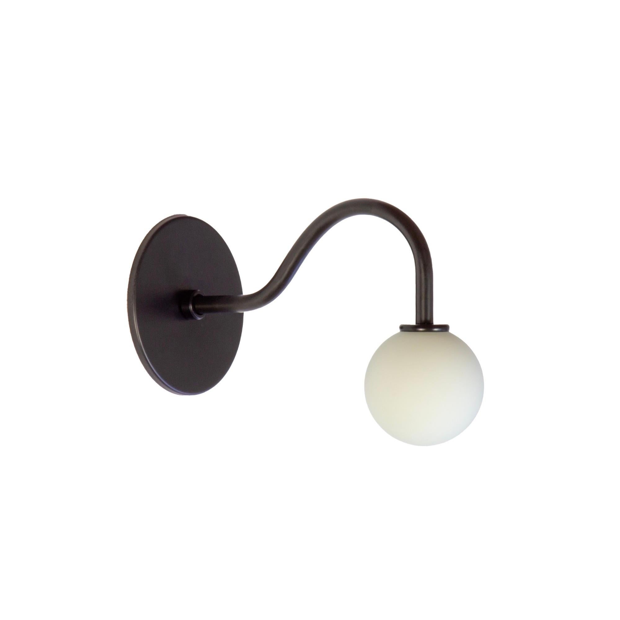 Machine-Made Pin Up Wall Sconce by Research.Lighting, Black, 3in Glass, In Stock For Sale