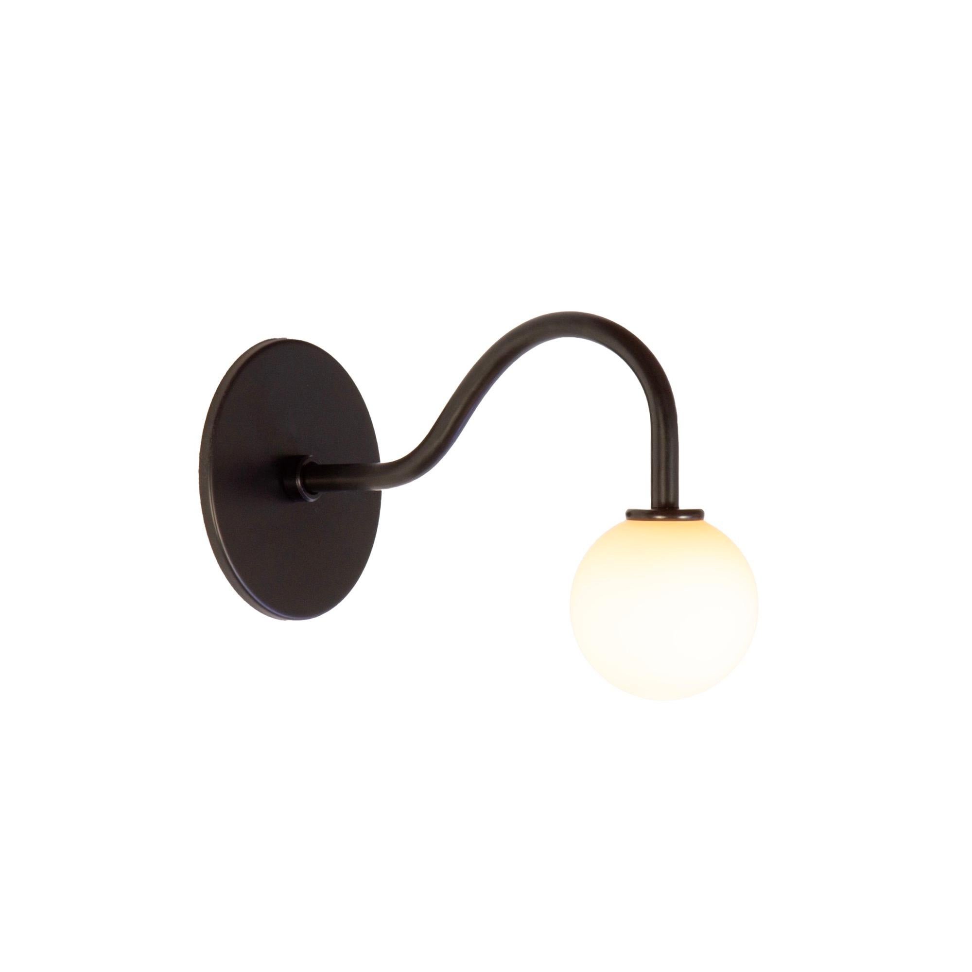 Contemporary Pin Up Wall Sconce by Research.Lighting, Black, 3in Glass, In Stock For Sale
