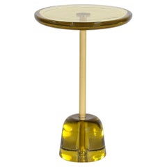 Pina High Corn Yellow Brass Side Table by Pulpo