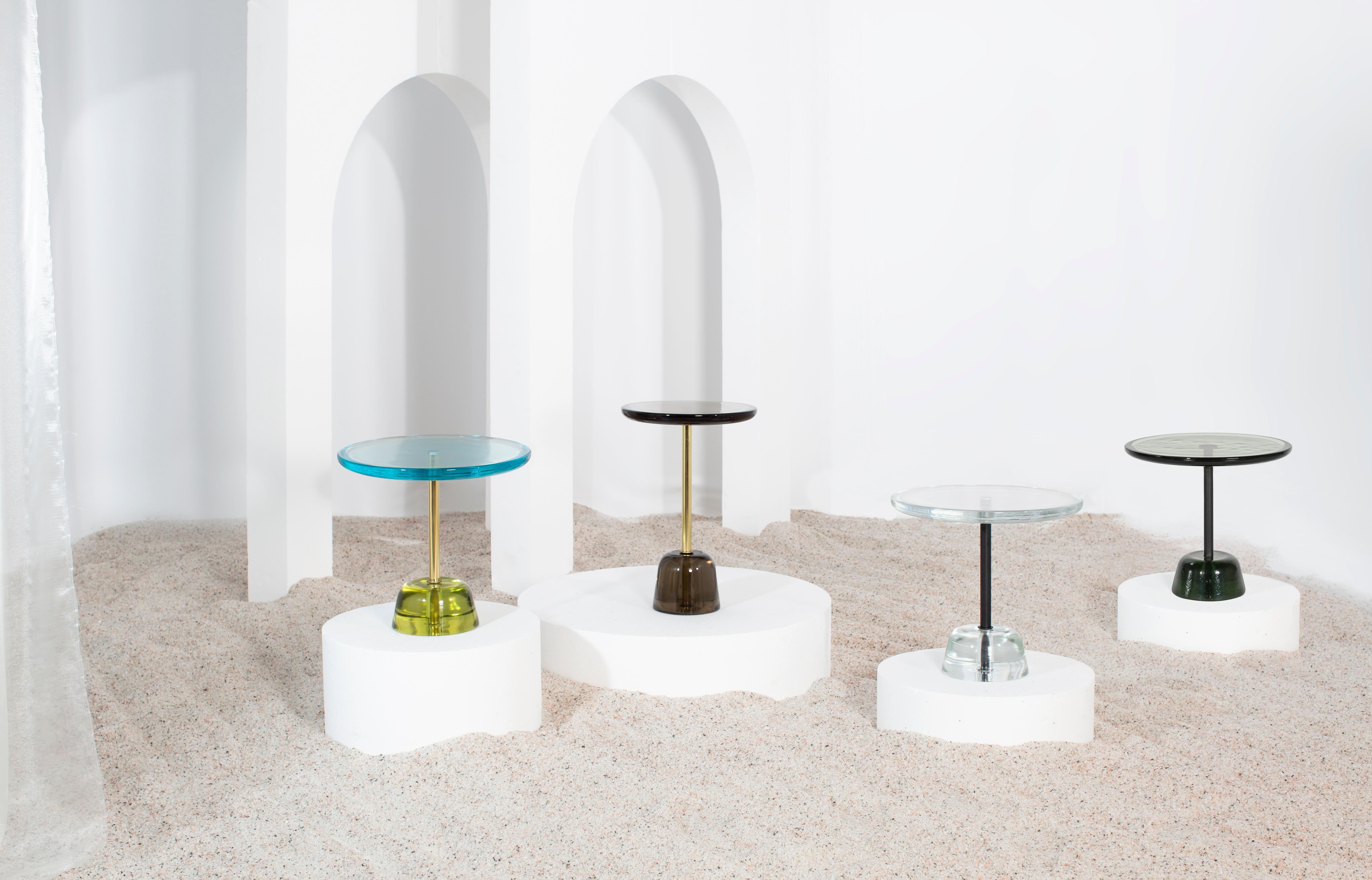 Pina High Light Grey Brass Side Table by Pulpo 2