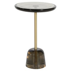 Pina High Light Grey Brass Side Table by Pulpo