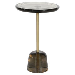 Pina High Light Grey Brass Side Table by Pulpo