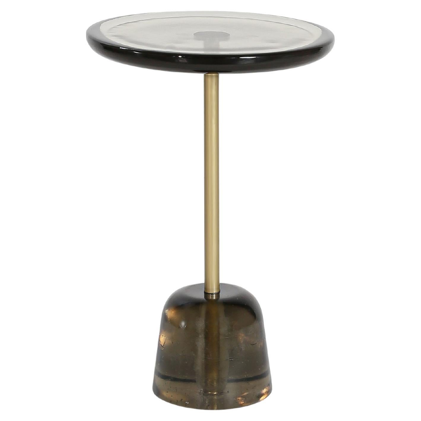 Pina High Light Grey Brass Side Table by Pulpo For Sale